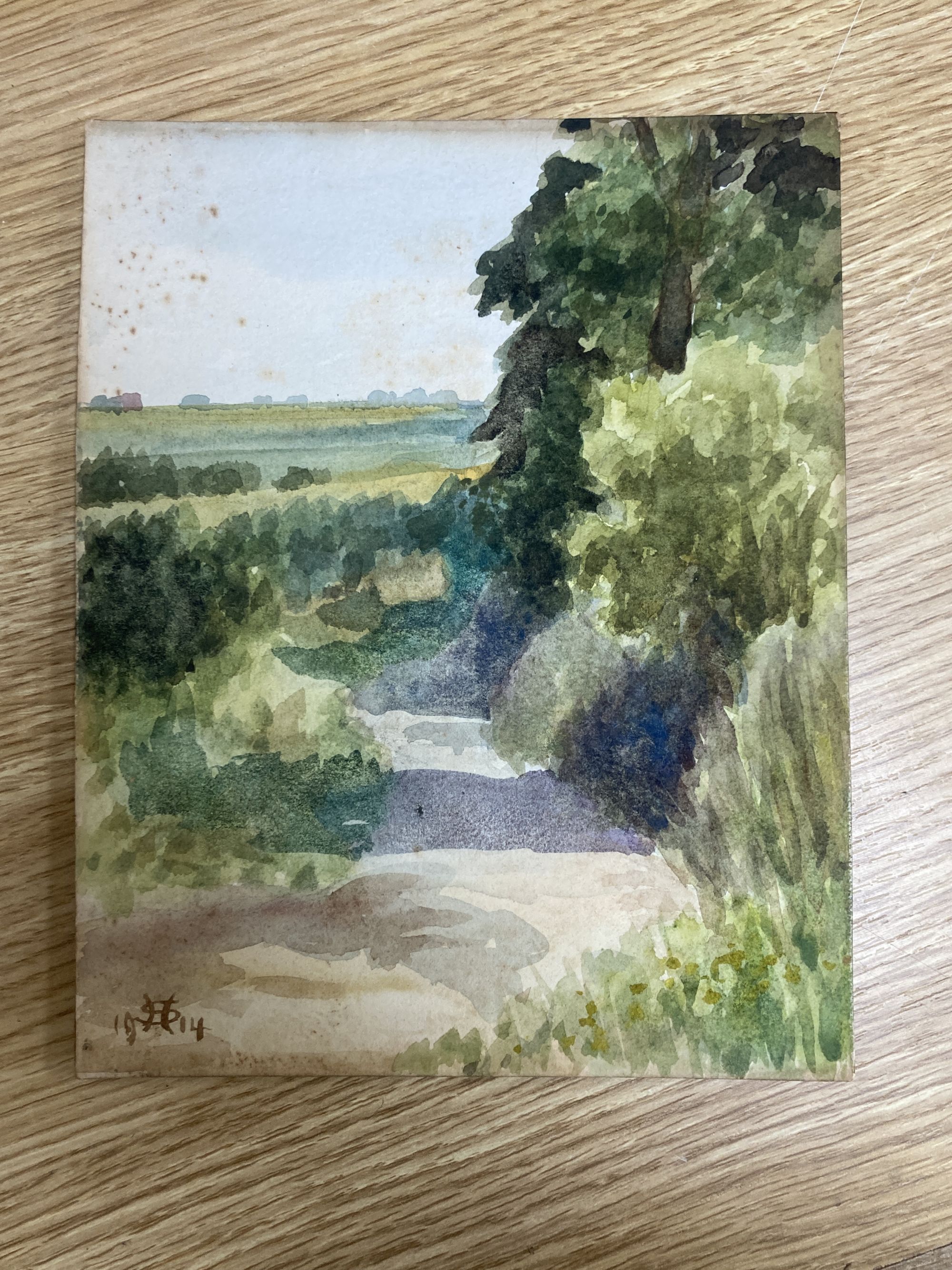 H. Slade, collection of watercolour sketches on board, including views of Buenos Aires, c.1913-1920's, largest 18 x 25.5cm